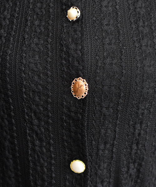 PairPair（ペアペア）の「【リンクコーデ専門ブランド/ペアペア】イロイロボタンレースカーディガン(レディース)（Tシャツ/カットソー・レディース・ブラック/アイボリー・FREE）」の9枚目の写真