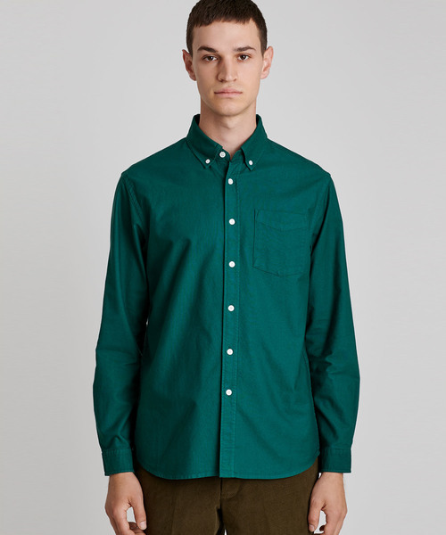 Saturdays NYC（サタデーズ ニューヨークシティ ）の「Crosby Oxford Long Sleeve Shirt（シャツ/ブラウス・メンズ・ターコイズブルー・X-SMALL/S/M/L/XL）」の2枚目の写真