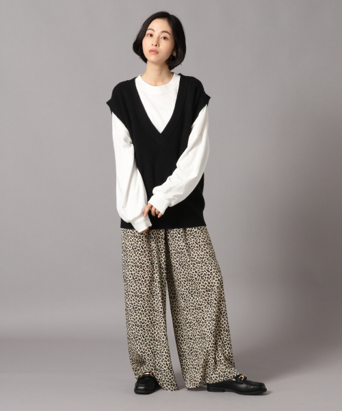 LOWRYS FARM（ローリーズファーム）の「ウエストイージーパンツ　852204（その他パンツ・レディース・ブラウン/レッド/アイボリー/レオパード・FREE）」の13枚目の写真