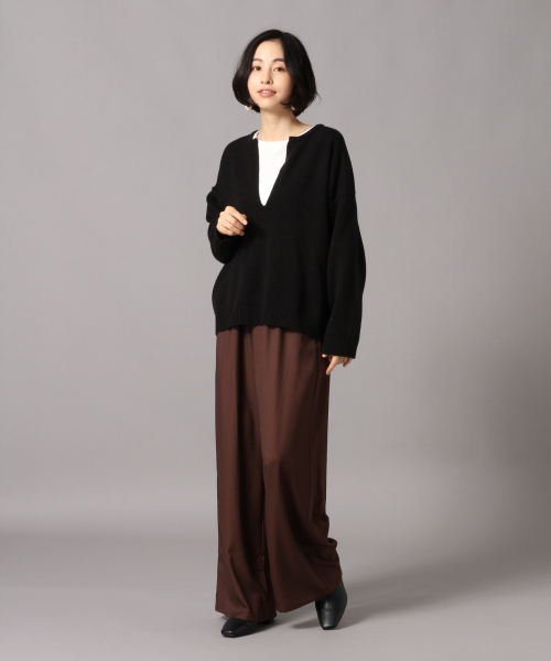 LOWRYS FARM（ローリーズファーム）の「ウエストイージーパンツ　852204（その他パンツ・レディース・ブラウン/レッド/アイボリー/レオパード・FREE）」の14枚目の写真