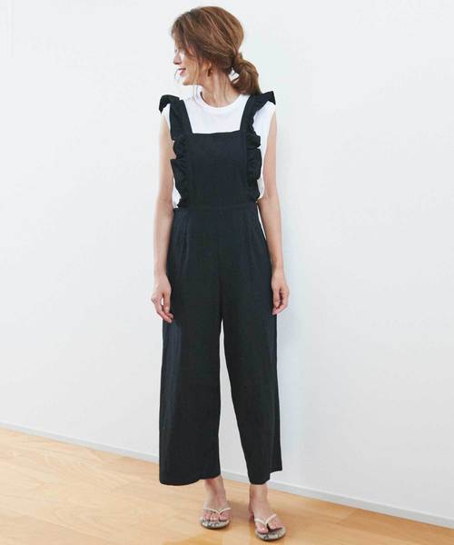 M y u(ミュー)の「【ZOZO限定アイテム】フリルサロペット(サロペット/オーバーオール・レディース・ブラック/カーキ/キャメル/その他・FREE)」の5枚目の写真