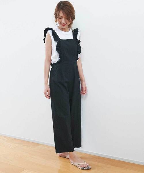 M y u(ミュー)の「【ZOZO限定アイテム】フリルサロペット(サロペット/オーバーオール・レディース・ブラック/カーキ/キャメル/その他・FREE)」の7枚目の写真