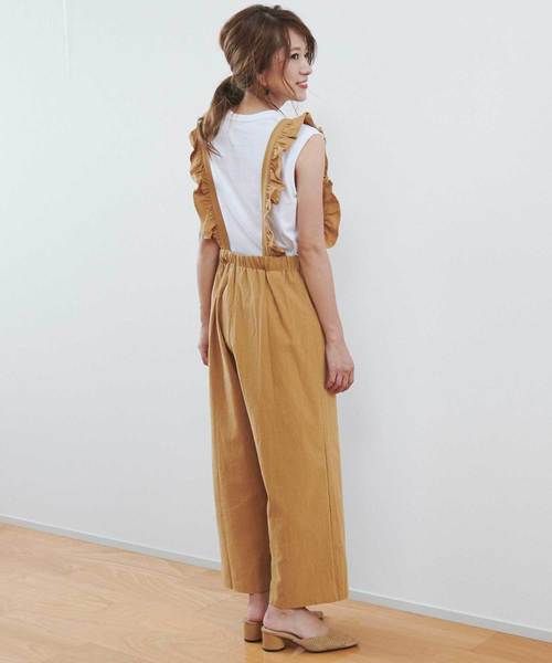 M y u(ミュー)の「【ZOZO限定アイテム】フリルサロペット(サロペット/オーバーオール・レディース・ブラック/カーキ/キャメル/その他・FREE)」の12枚目の写真