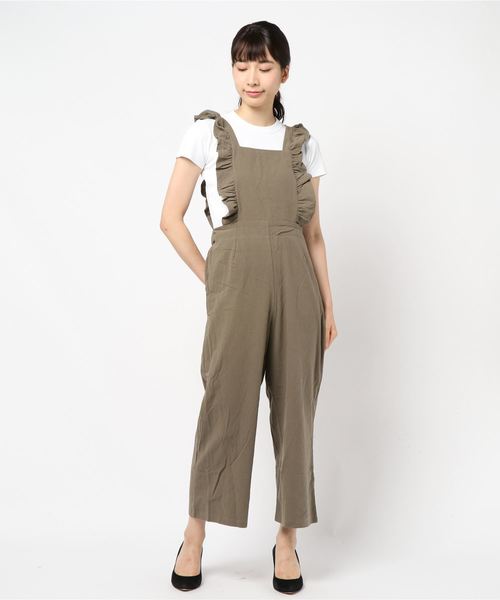 M y u(ミュー)の「【ZOZO限定アイテム】フリルサロペット(サロペット/オーバーオール・レディース・ブラック/カーキ/キャメル/その他・FREE)」の15枚目の写真