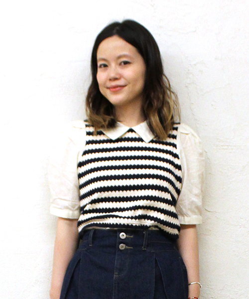 mystic（ミスティック）の「重ね着風5分袖シャツ（シャツ/ブラウス・レディース・ブラック/ネイビー/レッド・ﾌﾘ-）」の2枚目の写真