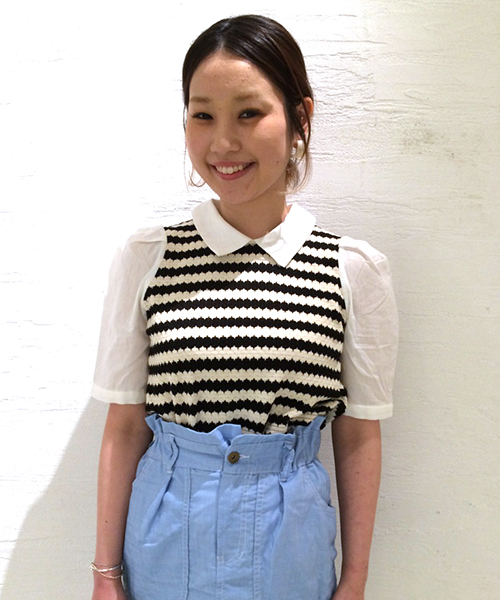 mystic（ミスティック）の「重ね着風5分袖シャツ（シャツ/ブラウス・レディース・ブラック/ネイビー/レッド・ﾌﾘ-）」の13枚目の写真