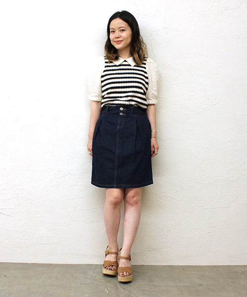 mystic（ミスティック）の「重ね着風5分袖シャツ（シャツ/ブラウス・レディース・ブラック/ネイビー/レッド・ﾌﾘ-）」の12枚目の写真