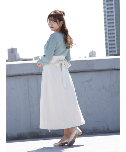 dazzlin（ダズリン）の「イレギュラーヘムラップミディスカート（スカート・レディース・ブラウン/オレンジ/アイボリー・SMALL/MEDIUM）」の12枚目の写真