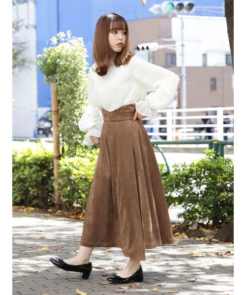 dazzlin（ダズリン）の「イレギュラーヘムラップミディスカート（スカート・レディース・ブラウン/オレンジ/アイボリー・SMALL/MEDIUM）」の17枚目の写真