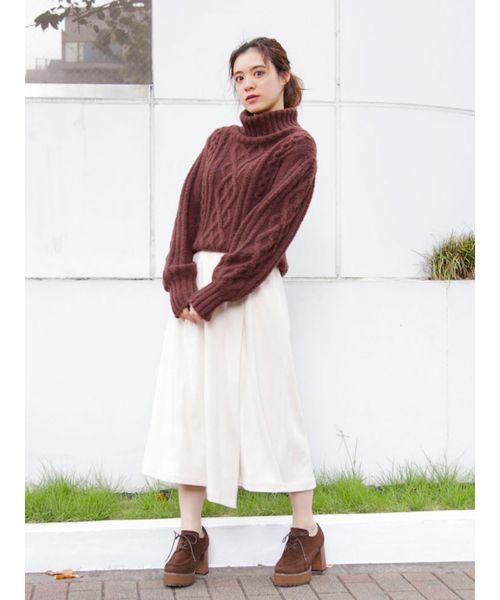 dazzlin（ダズリン）の「イレギュラーヘムラップミディスカート（スカート・レディース・ブラウン/オレンジ/アイボリー・SMALL/MEDIUM）」の22枚目の写真