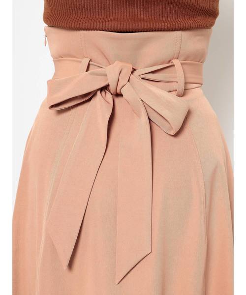 dazzlin（ダズリン）の「イレギュラーヘムラップミディスカート（スカート・レディース・ブラウン/オレンジ/アイボリー・SMALL/MEDIUM）」の7枚目の写真