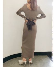 Gyda ジェイダ の オープンバックリボンニットワンピ ワンピース Wear
