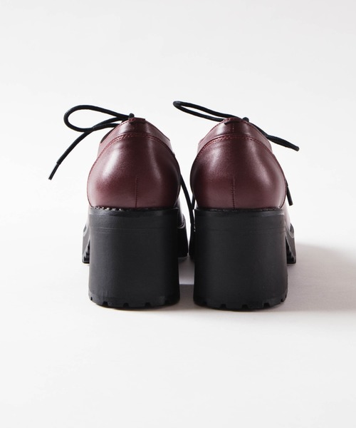 WEGO（ウィゴー）の「WEGO/ボリュームレースアップヒールシューズ（ドレスシューズ・レディース・ブラック系その他/ワイン/ブラック・MEDIUM/LARGE）」の8枚目の写真
