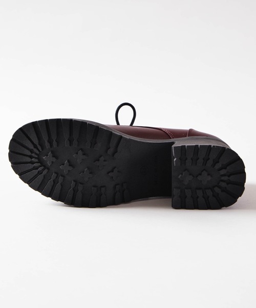 WEGO（ウィゴー）の「WEGO/ボリュームレースアップヒールシューズ（ドレスシューズ・レディース・ブラック系その他/ワイン/ブラック・MEDIUM/LARGE）」の9枚目の写真