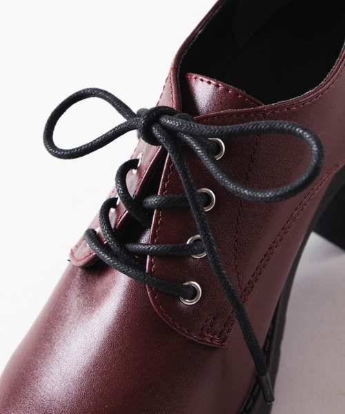 WEGO（ウィゴー）の「WEGO/ボリュームレースアップヒールシューズ（ドレスシューズ・レディース・ブラック系その他/ワイン/ブラック・MEDIUM/LARGE）」の10枚目の写真