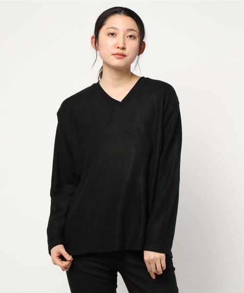 TRAP/U （トラップユー）の「【69】【TRAP/U】Vネックカットソー（Tシャツ/カットソー・メンズ・ホワイト/ブラック/ベージュ/カーキ・MEDIUM/LARGE）」の8枚目の写真