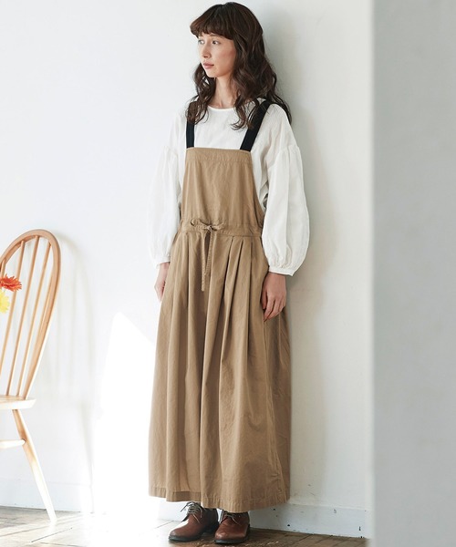 Sunny clouds（サニークラウズ）の「サニークラウズ　エプロンに恋したキュロパン（サロペット/オーバーオール・レディース・ブラック/ベージュ・MEDIUM/LARGE/X-LARGE/XX-LARGE/NM）」の11枚目の写真