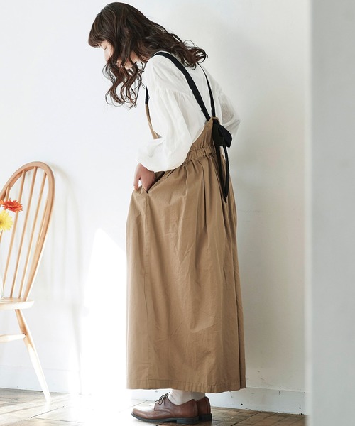 Sunny clouds（サニークラウズ）の「サニークラウズ　エプロンに恋したキュロパン（サロペット/オーバーオール・レディース・ブラック/ベージュ・MEDIUM/LARGE/X-LARGE/XX-LARGE/NM）」の13枚目の写真