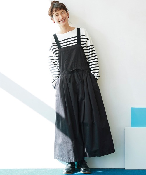 Sunny clouds（サニークラウズ）の「サニークラウズ　エプロンに恋したキュロパン（サロペット/オーバーオール・レディース・ブラック/ベージュ・MEDIUM/LARGE/X-LARGE/XX-LARGE/NM）」の19枚目の写真