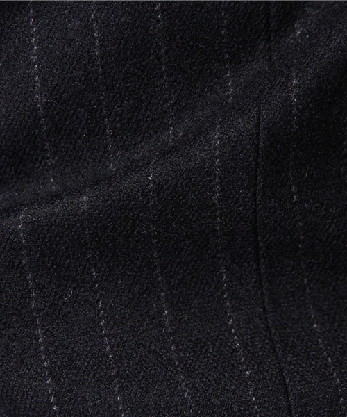 I am I （アイアムアイ）の「フラノストライプ  ダブルジャケット（テーラードジャケット・レディース・ネイビー/ホワイト・FREE）」の11枚目の写真