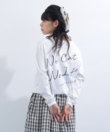 mmts（マミタス）の「〈UNISEX〉 "NO CAT, NO LIFE."  ロングTシャツ（Tシャツ/カットソー）」