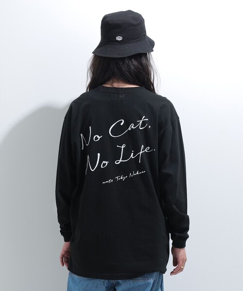 UNISEX〉 'NO CAT, NO LIFE.' ロングTシャツ（Tシャツ/カットソー