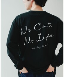〈UNISEX〉 "NO CAT, NO LIFE." ロングTシャツ