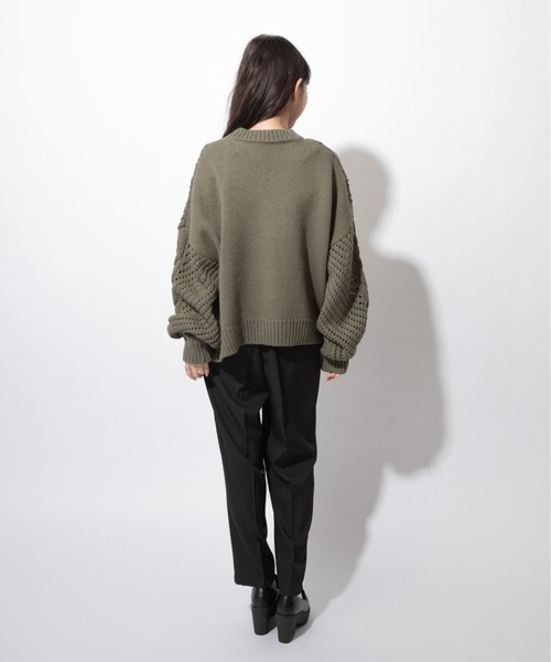 Mysa&Liina（ミーサリーナ）の「透かし柄ケーブルニット（ニット/セーター・レディース・キャメル/カーキ/ベージュ/ブラック・M）」の6枚目の写真