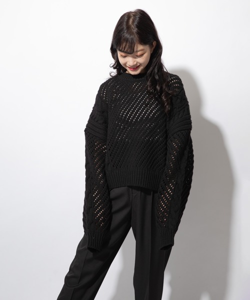 Mysa&Liina（ミーサリーナ）の「透かし柄ケーブルニット（ニット/セーター・レディース・キャメル/カーキ/ベージュ/ブラック・M）」の10枚目の写真