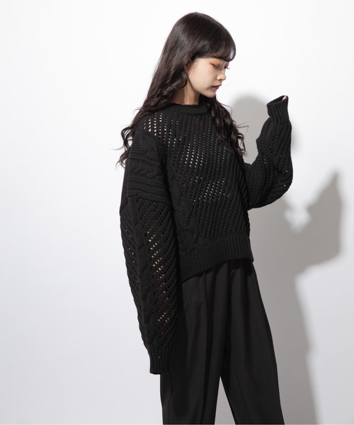 Mysa&Liina（ミーサリーナ）の「透かし柄ケーブルニット（ニット/セーター・レディース・キャメル/カーキ/ベージュ/ブラック・M）」の11枚目の写真