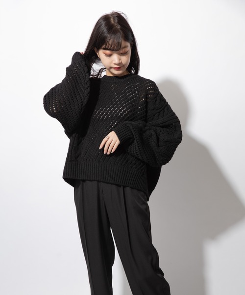 Mysa&Liina（ミーサリーナ）の「透かし柄ケーブルニット（ニット/セーター・レディース・キャメル/カーキ/ベージュ/ブラック・M）」の12枚目の写真