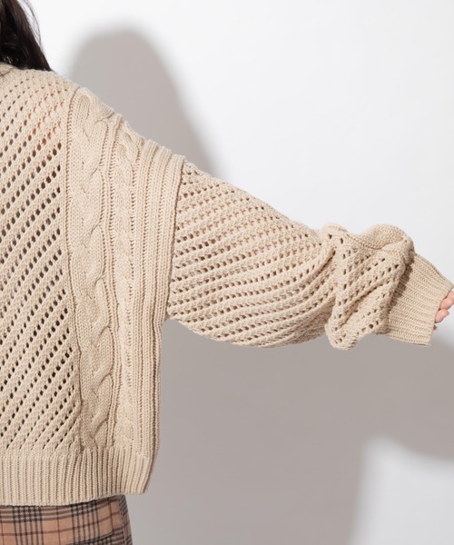 Mysa&Liina（ミーサリーナ）の「透かし柄ケーブルニット（ニット