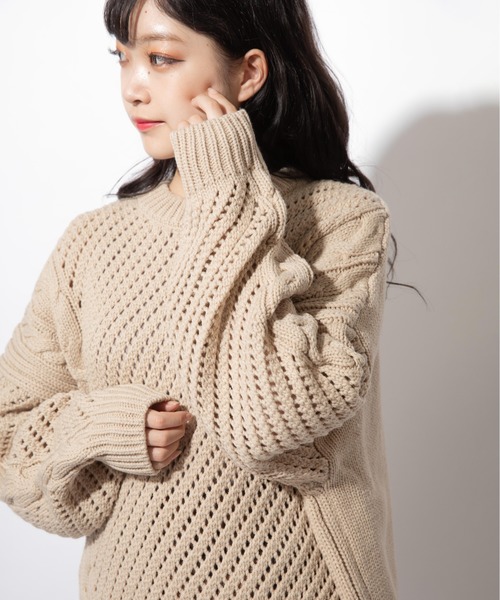 Mysa&Liina（ミーサリーナ）の「透かし柄ケーブルニット（ニット/セーター・レディース・キャメル/カーキ/ベージュ/ブラック・M）」の19枚目の写真