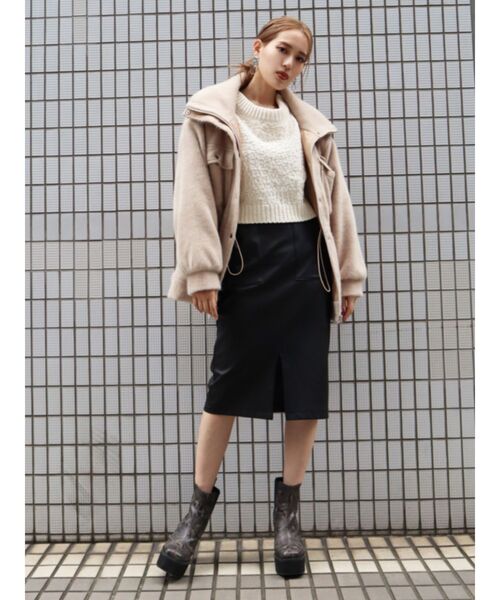 EMODA（エモダ）の「ポケットタイトミディスカート（スカート・レディース・ブラック/カーキ/ベージュ・SMALL/MEDIUM）」の12枚目の写真