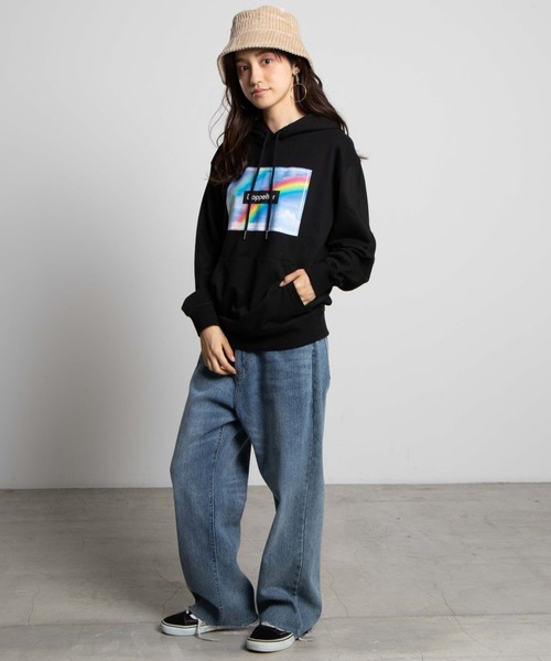 WEGO（ウィゴー）の「WEGO/レインボーフォトプリントパーカー（パーカー・レディース・ホワイト/ブラック・SMALL/MEDIUM/LARGE）」の17枚目の写真