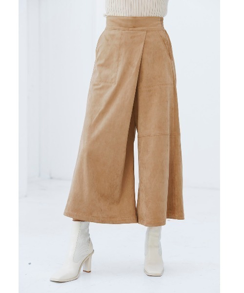 ALEXIA STAM（アリシアスタン）の「Wrap Wide Eco Suede Pants/ラップワイドエコスエードパンツ（その他パンツ・レディース・ベージュ/カーキ/モカ・S/M）」の9枚目の写真