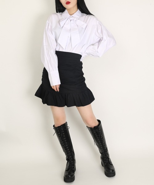 WC（ダブル シー）の「WC/リボン付き長袖シャツ（シャツ/ブラウス・レディース・ホワイト/ブラック/その他1・FREE）」の5枚目の写真