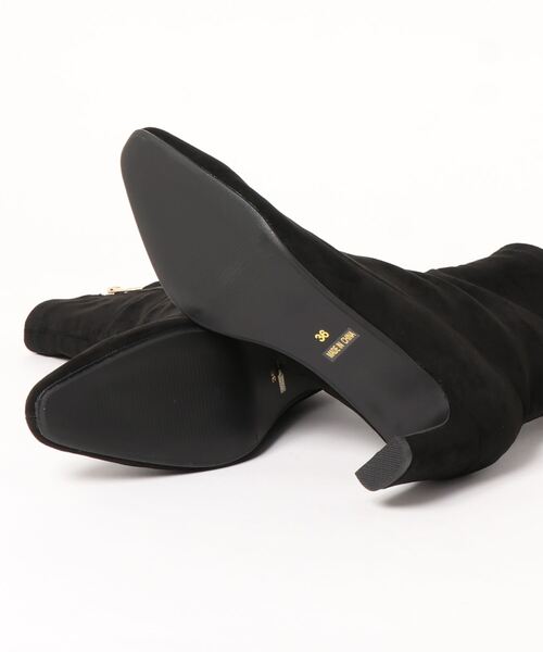 mio notis（ミオノティス）の「スクエアトゥストレッチブーツ（ブーツ・レディース・ブラック/ダークブラウン・38/39/36/37）」の4枚目の写真