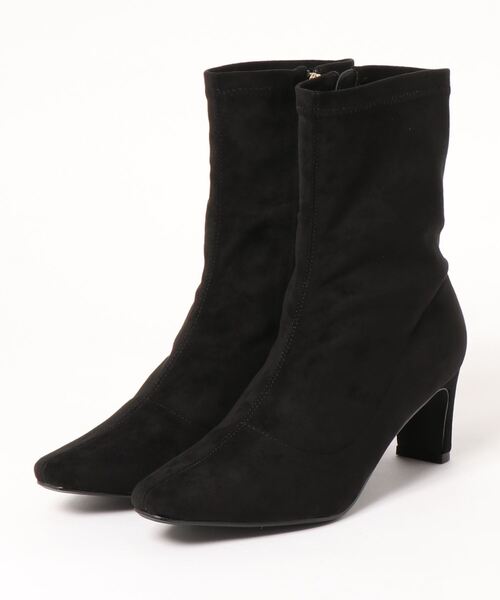 mio notis（ミオノティス）の「スクエアトゥストレッチブーツ（ブーツ・レディース・ブラック/ダークブラウン・38/39/36/37）」の5枚目の写真