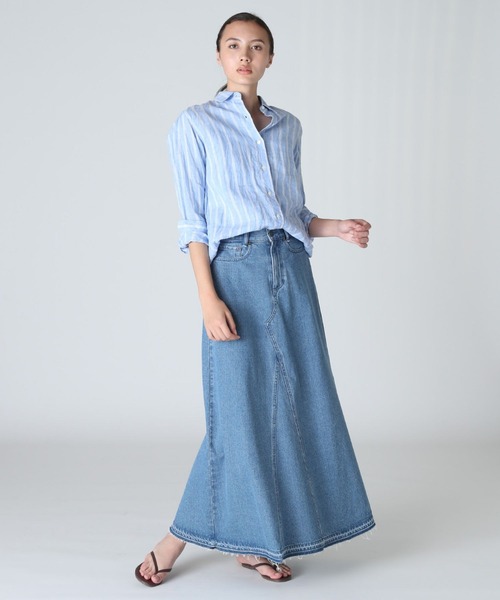 INED（イネド）の「パターンリネンシャツ《MONTI》（シャツ/ブラウス・レディース・オフホワイト/サックスブルー/ベージュ・9号/7号/11号）」の11枚目の写真