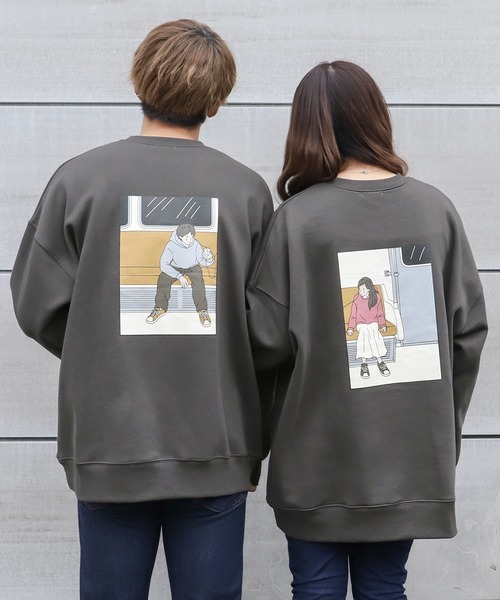 PairPair(ペアペア)の「アソート合わせ絵スウェット(ユニセックス)(スウェット・レディース・ブラック系その他/ブルー系その他/ホワイト×ホワイト/ブルー/スミクロ/オレンジ/オレンジ系その他/ホワイト×グレー/ホワイト×ブルー/ホワイト×ピンク/ホワイト×レッド/ホワイト×イエロー・FREE)」の8枚目の写真