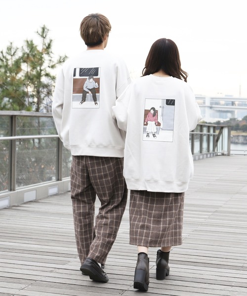 PairPair(ペアペア)の「アソート合わせ絵スウェット(ユニセックス)(スウェット・レディース・ブラック系その他/ブルー系その他/ホワイト×ホワイト/ブルー/スミクロ/オレンジ/オレンジ系その他/ホワイト×グレー/ホワイト×ブルー/ホワイト×ピンク/ホワイト×レッド/ホワイト×イエロー・FREE)」の15枚目の写真