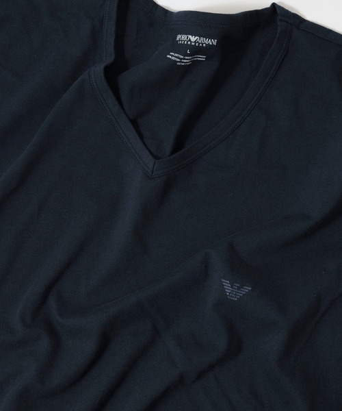 EMPORIO ARMANI（エンポリオアルマーニ）の「【EMPORIO ARMANI】ワンポイントロゴVネックTEE（Tシャツ/カットソー・メンズ・ホワイト/ネイビー/ブラック/グレー・M/L/XL/S）」の4枚目の写真