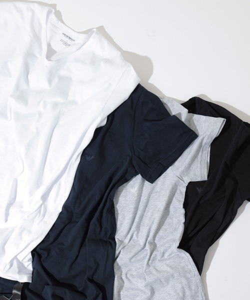 EMPORIO ARMANI（エンポリオアルマーニ）の「【EMPORIO ARMANI】ワンポイントロゴVネックTEE（Tシャツ/カットソー・メンズ・ホワイト/ネイビー/ブラック/グレー・M/L/XL/S）」の7枚目の写真
