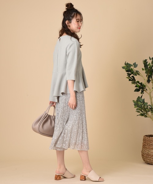 INTERPLANET（インタープラネット）の「【ＷＥＢ限定】ケーブルフクレＪＱペプラム切替プルオーバー（Tシャツ/カットソー・レディース・オフホワイト/ブラック/ミント・FREE）」の19枚目の写真