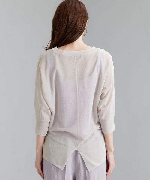 green label relaxing（グリーンレーベルリラクシング）の「[ 手洗い可能 ] FM シアー ドルマン プルオーバー ニット（ニット/セーター・レディース・ブラック/ライム/ナチュラル・FREE）」の12枚目の写真