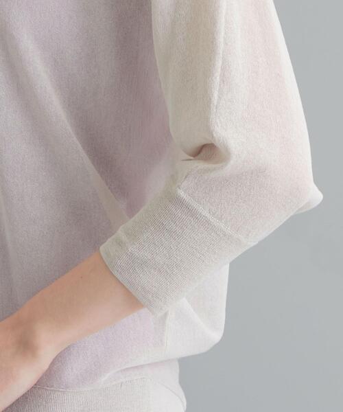 green label relaxing（グリーンレーベルリラクシング）の「[ 手洗い可能 ] FM シアー ドルマン プルオーバー ニット（ニット/セーター・レディース・ブラック/ライム/ナチュラル・FREE）」の14枚目の写真