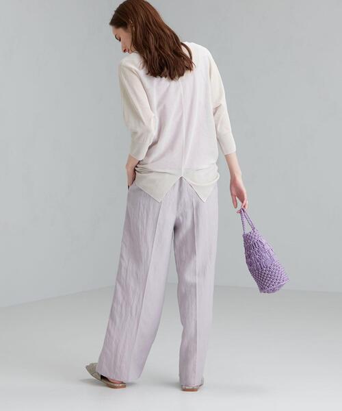 green label relaxing（グリーンレーベルリラクシング）の「[ 手洗い可能 ] FM シアー ドルマン プルオーバー ニット（ニット/セーター・レディース・ブラック/ライム/ナチュラル・FREE）」の7枚目の写真