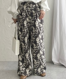 総柄フルレングスストレートパンツ