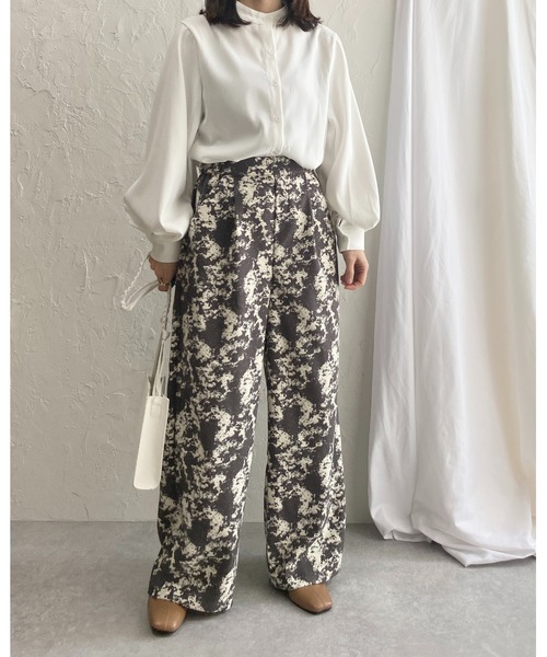 She's Closet（シーズクローゼット）の「総柄フルレングスストレートパンツ（その他パンツ・レディース・グレー/モカ/ブラック・FREE）」の8枚目の写真